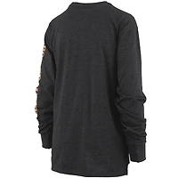 T-shirt à manches longues noir chiné Pressbox pour femmes, Purdue Boilermakers Two-Hit Canyon
