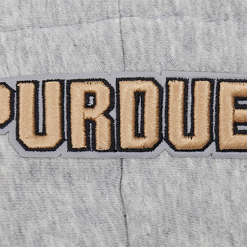 Sweat à capuche court en molleton Pro Standard Heather Grey Purdue Boilermakers Script Tail pour femmes