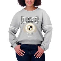 Pull à rayures classique pour femme WEAR by Erin Andrews de Purdue Boilermakers, gris chiné