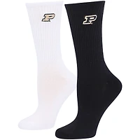 Women's ZooZatz Black/White Purdue Boilermakers 2-Pack Quarter-Length Socks