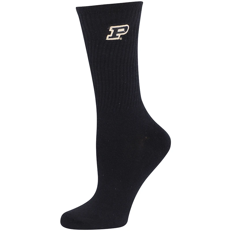 Women's ZooZatz Black/White Purdue Boilermakers 2-Pack Quarter-Length Socks