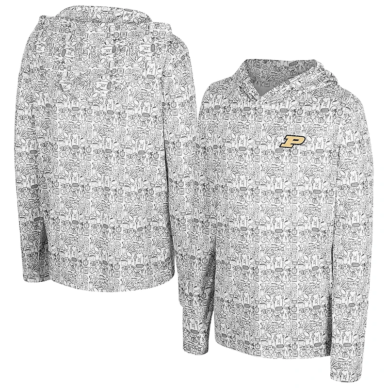 Sweat à capuche imprimé intégral Purdue Boilermakers noir Youth Colosseum