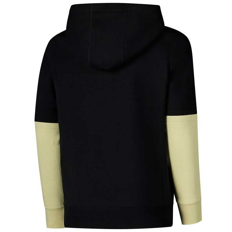 Sweat à capuche en polaire color-block noir pour jeunes Nike Purdue Boilermakers 2024 Sideline Club
