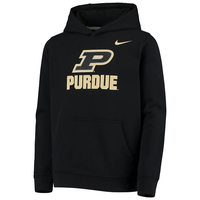 Youth Nike Black Purdue Boilermakers Stadium Club Fleece Pullover Hoodie
