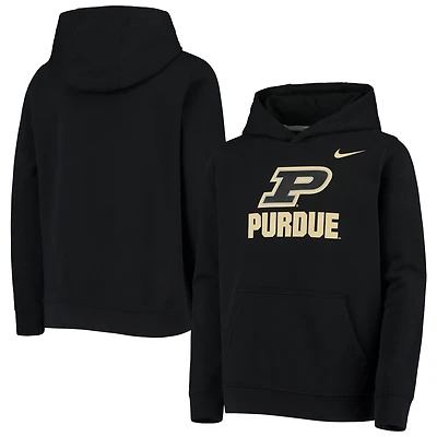 Youth Nike Black Purdue Boilermakers Stadium Club Fleece Pullover Hoodie