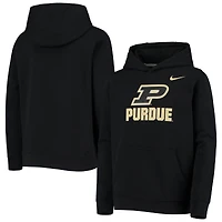 Youth Nike Black Purdue Boilermakers Stadium Club Fleece Pullover Hoodie