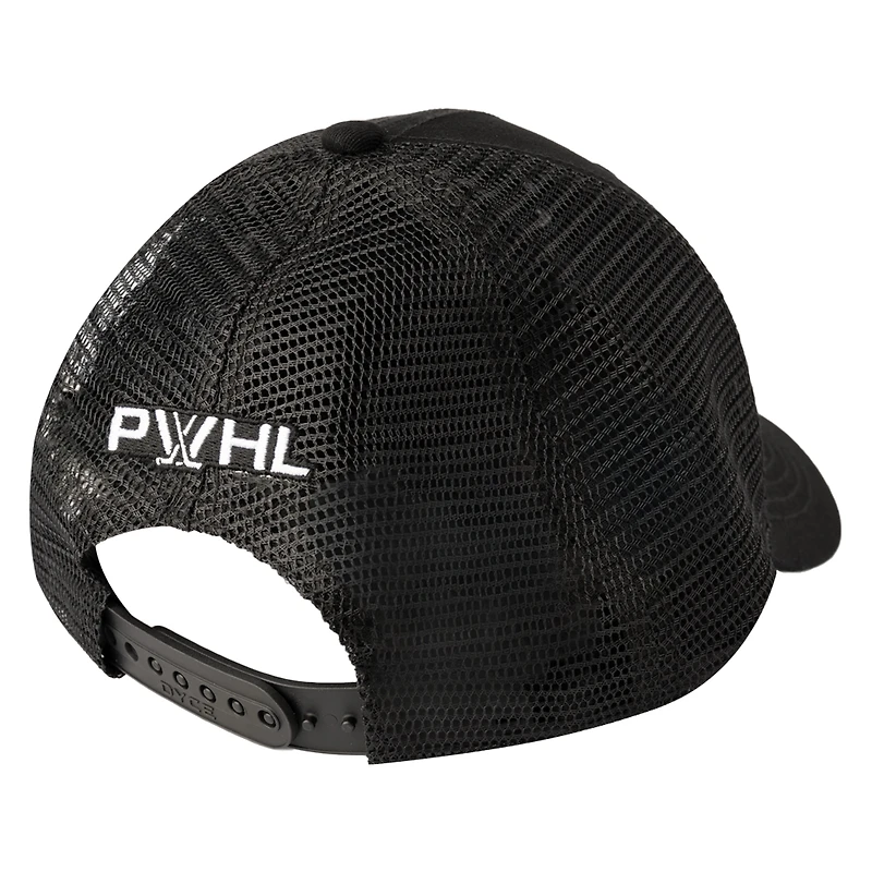 Unisex Black PWHL Wordmark Trucker Adjustable Hat