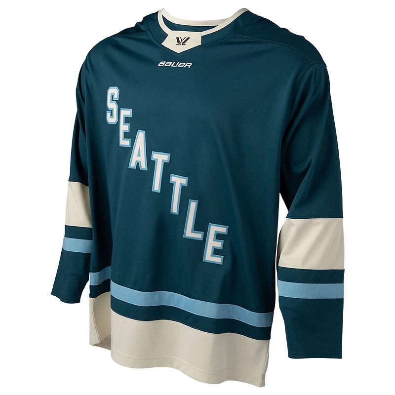 Maillot de hockey unisexe bleu réplique à domicile la PWHL Seattle