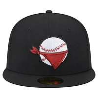 Casquette ajustée 59FIFTY pour homme de la collection Authentic Quad Cities River Bandits New Era noire