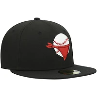 Men's New Era Black Quad Cities River Bandits Authentic Collection Road 59FIFTY Fitted Hat