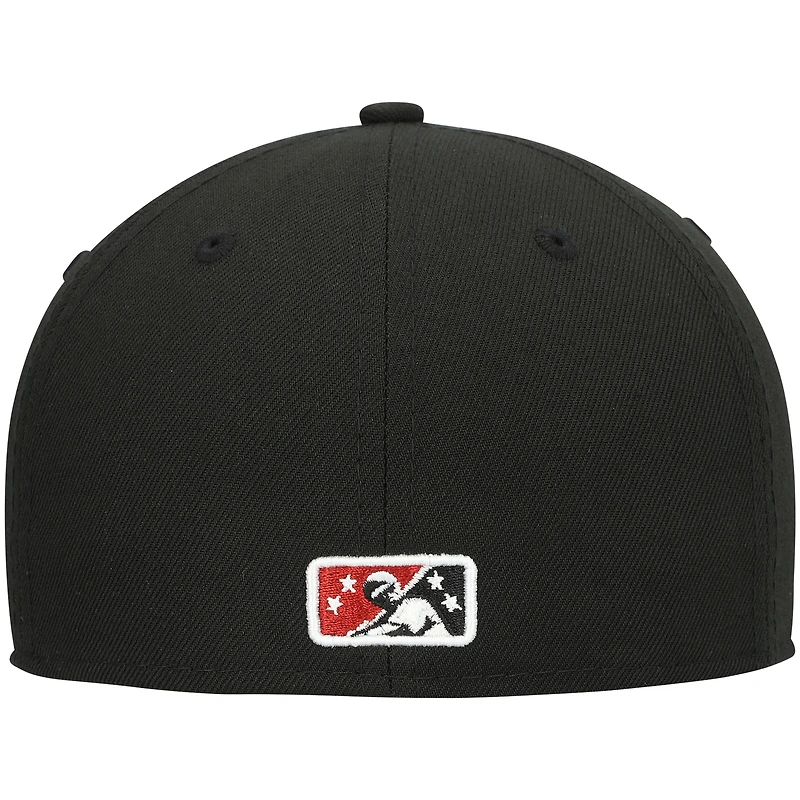 Men's New Era Black Quad Cities River Bandits Authentic Collection Road 59FIFTY Fitted Hat