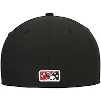 Men's New Era Black Quad Cities River Bandits Authentic Collection Road 59FIFTY Fitted Hat
