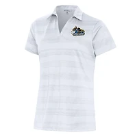 Women's Antigua White Quad Cities River Bandits Compass Polo