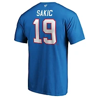 Men's Fanatics Joe Sakic Blue Quebec Nordiques Authentic Stack Retired Player Name & Number - T-Shirt