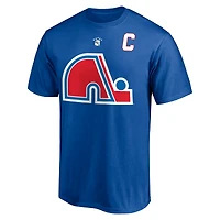 Fanatiques masculins de marque Joe Sakic Royal Quebec Nordiques Authentic Stack Nom et numéro du joueur retraité - T-shirt
