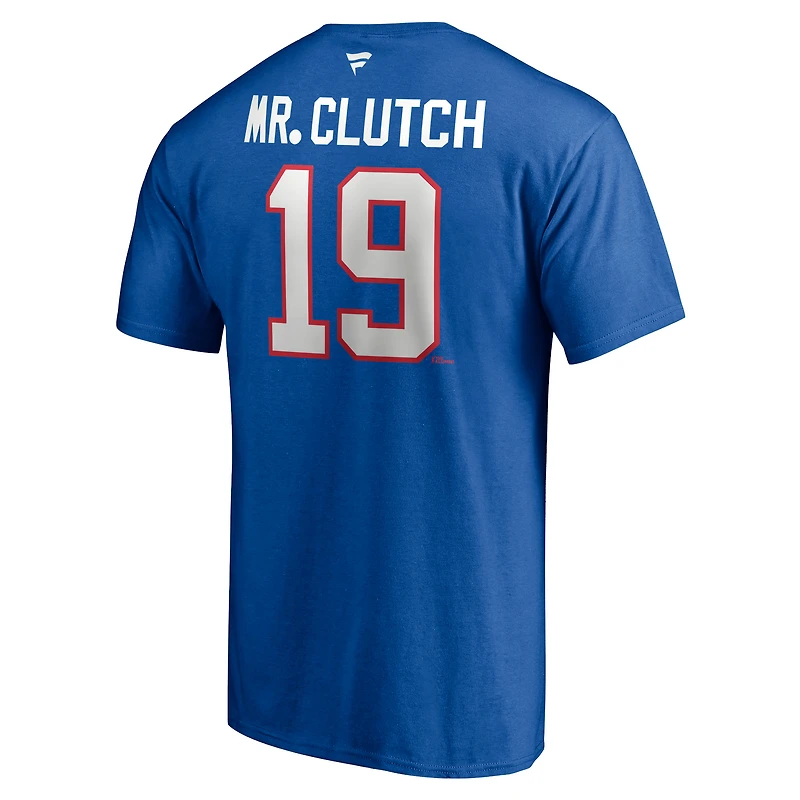 Fanatiques masculins de marque Joe Sakic Royal Quebec Nordiques Authentic Stack Nom et numéro du joueur retraité - T-shirt