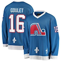 Fanatics pour hommes Michel Goulet Bleu Nordiques de Québec Premier Breakaway Joueur retraité - Maillot