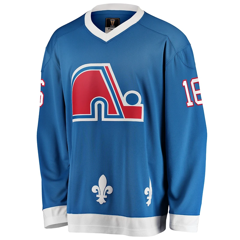 Fanatics pour hommes Michel Goulet Bleu Nordiques de Québec Premier Breakaway Joueur retraité - Maillot
