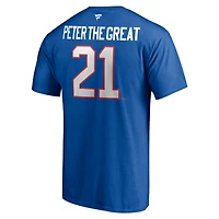 Fanatiques masculins de marque Peter Forsberg Royal Quebec Nordiques Authentic Stack Nom et numéro du joueur retraité - T-shirt