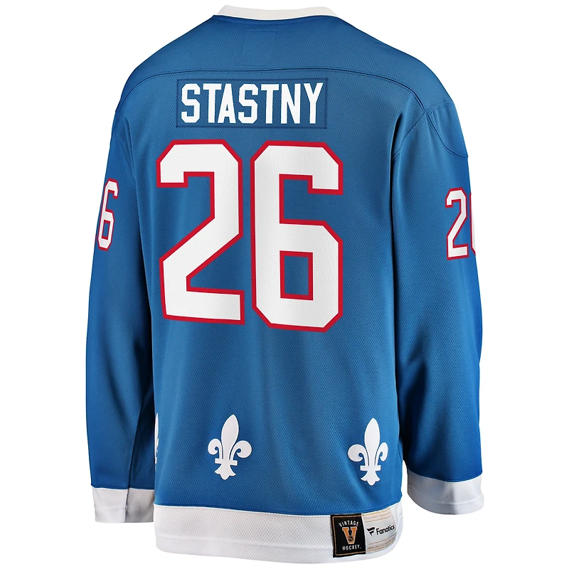 Fanatiques masculins de marque Peter Stastny Blue Quebec Nordiques Premier Breakaway Retired - Maillot joueur