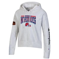 Women's Champion Heathered Gray Quebec Nordiques Reverse Weave Pullover Hoodie