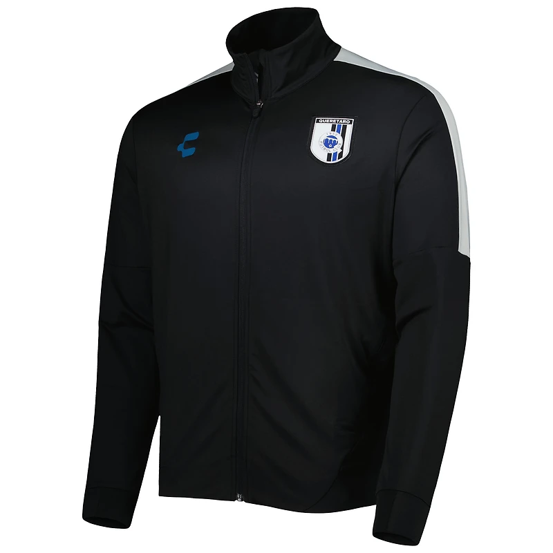 Men's Charly Black/Gray Queretaro FC Light DRY FACTOR Mock Neck Full-Zip Jacket
