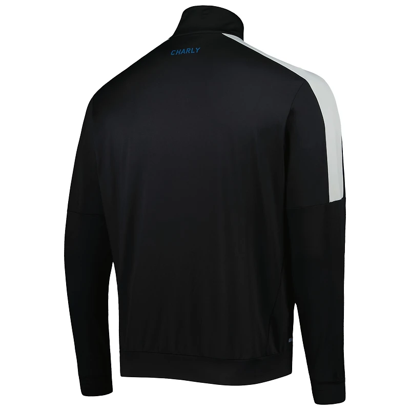 Men's Charly Black/Gray Queretaro FC Light DRY FACTOR Mock Neck Full-Zip Jacket