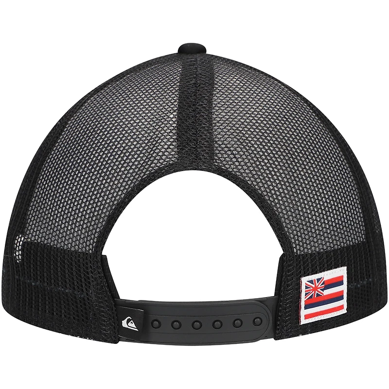 Casquette Snapback Quiksilver noire Hawaii Blazing Sun Trucker pour hommes