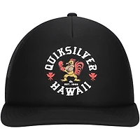 Casquette Snapback Quiksilver noire Hawaii Rooster Trucker pour hommes
