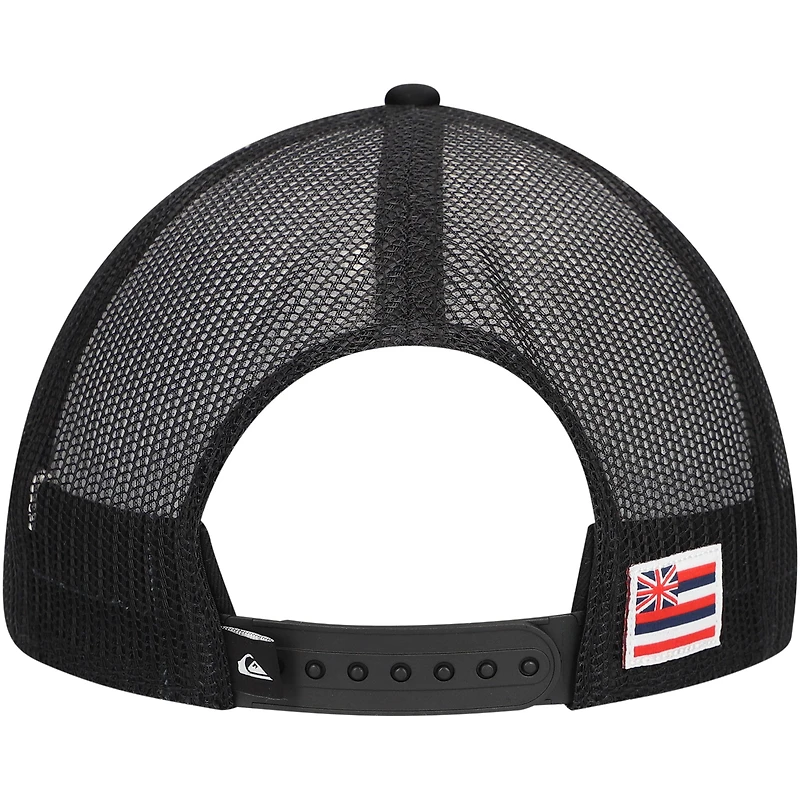Casquette Snapback Quiksilver noire Hawaii Rooster Trucker pour hommes