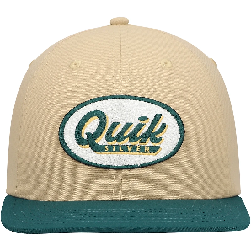 Casquette réglable Quiksilver Tan/Green Field Posture pour hommes