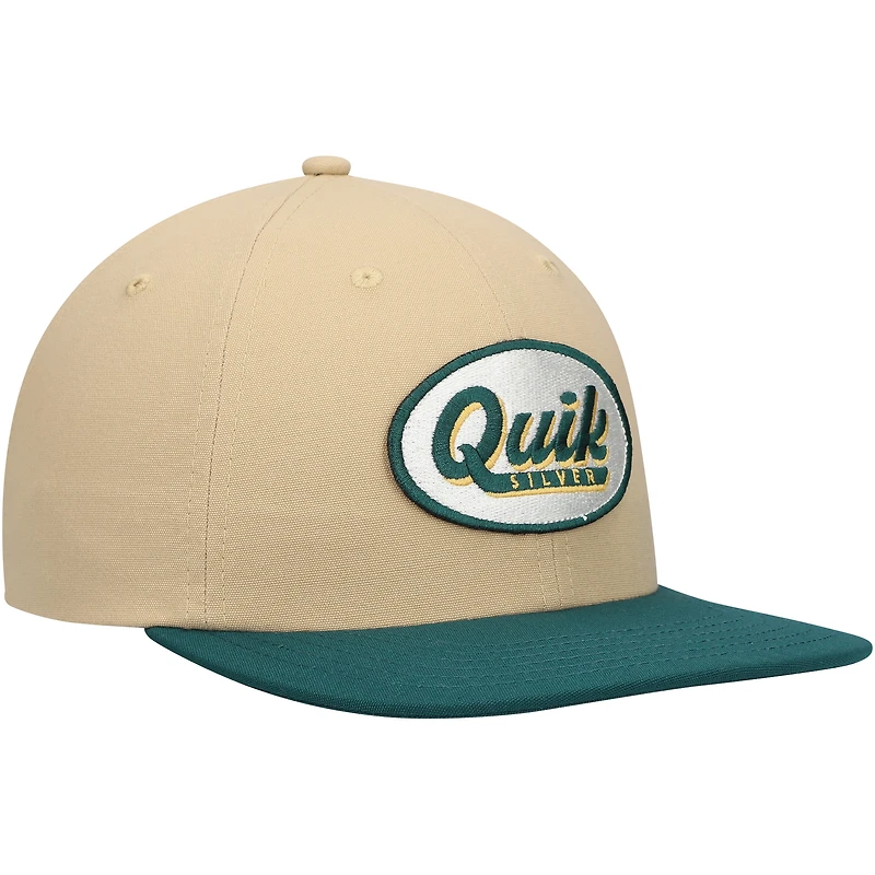 Casquette réglable Quiksilver Tan/Green Field Posture pour hommes