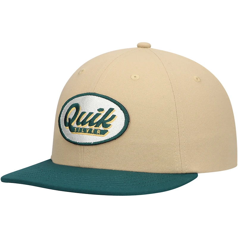 Casquette réglable Quiksilver Tan/Green Field Posture pour hommes
