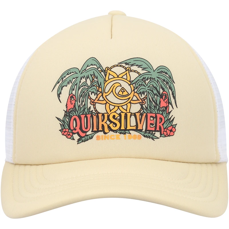 Men's Quiksilver Yellow/White Happy Hour Trucker Snapback Hat