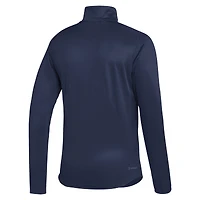 Veste demi-zippée adidas bleu marine Quinnipiac Bobcats Stadium AEROREADY pour homme
