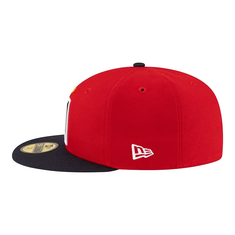 Casquette ajustée New Era Rancho Cucamonga Quakes Authentic Collection 59FIFTY pour homme, blanche et rouge
