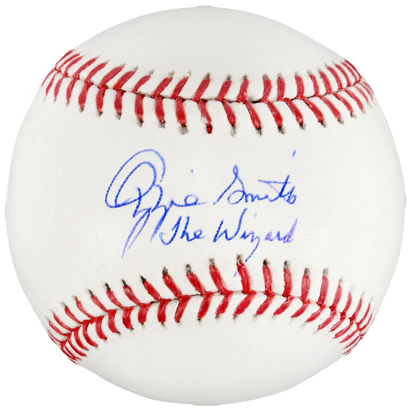 Baseball autographié par Rawlings Ozzie Smith des Cardinals de St. Louis avec l'inscription « The Wizard »