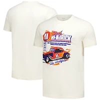 Men's Checkered Flag Sports Cream Ray Hendrick Hall of Fame Inductee T-Shirt