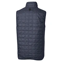 Men's Cutter & Buck Heather Navy Reading Fightin Phils Rainier PrimaLoft Eco Insulated Full-Zip Puffer Vest