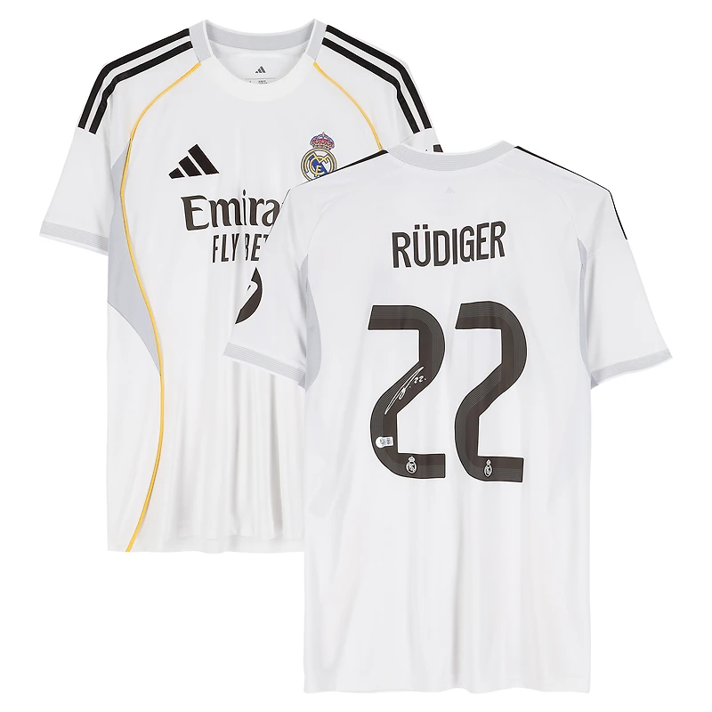 Antonio Rudiger Real Madrid Autographed White adidas 2025-26 Home Jersey