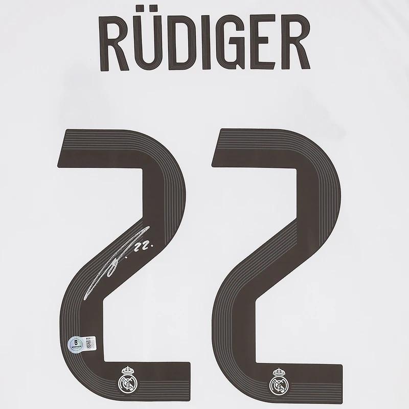 Antonio Rudiger Real Madrid Autographed White adidas 2025-26 Home Jersey
