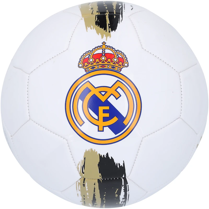 Ballon de football blanc/or avec logo autographié par Arda Güler du Real Madrid