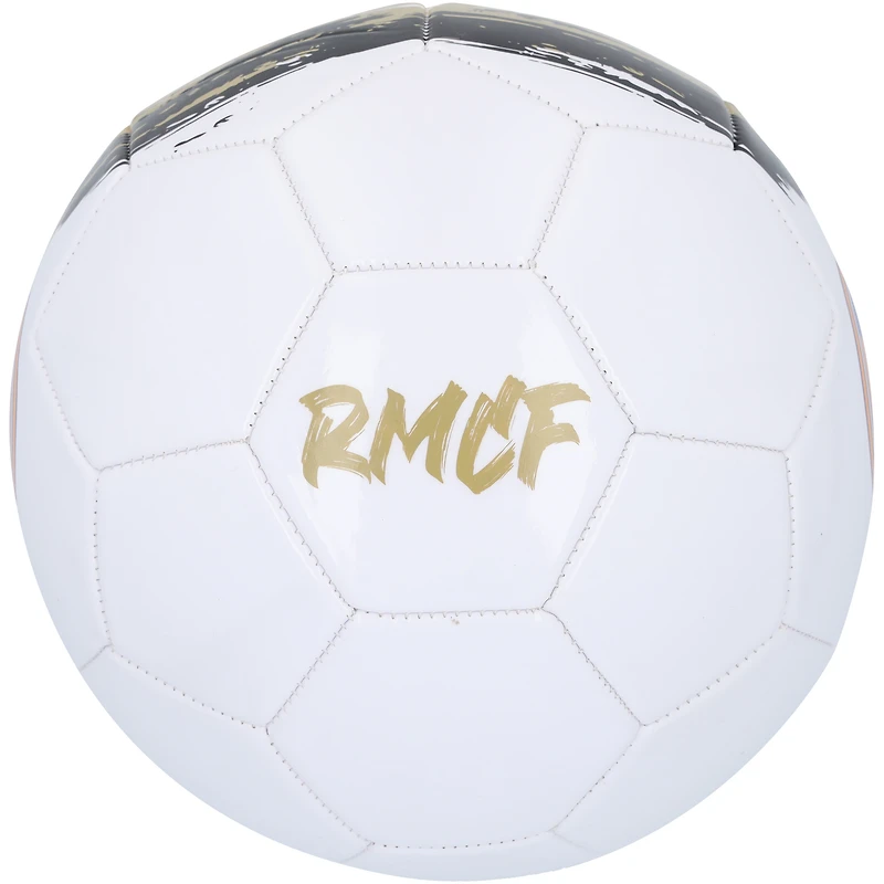 Ballon de football blanc/or avec logo autographié par Arda Güler du Real Madrid