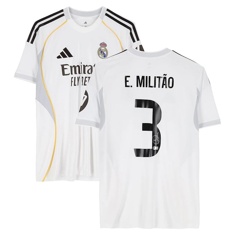 Eder Gabriel Militao Real Madrid Autographed White adidas 2025-26 Home Jersey