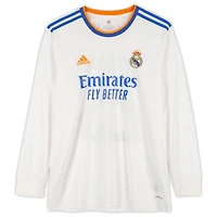 Maillot à manches longues Adidas blanc dédicacé par Eduardo Camavinga du Real Madrid