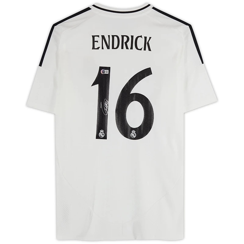 Endrick Real Madrid Autographed 2024-25 White adidas Jersey 