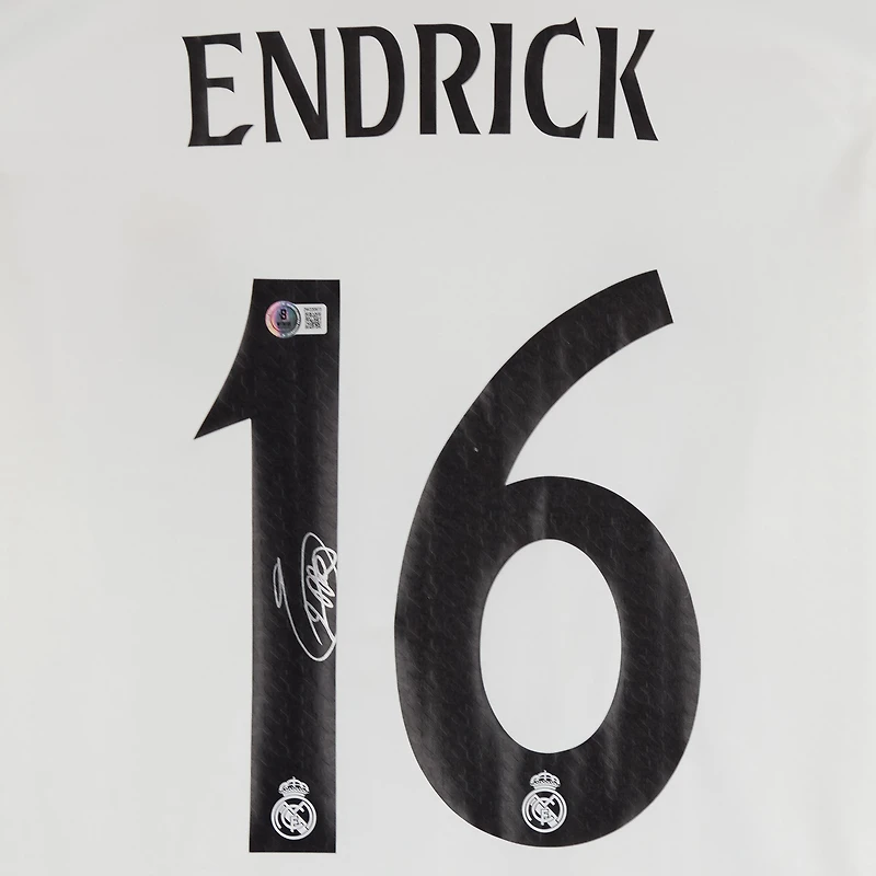Endrick Real Madrid Autographed 2024-25 White adidas Jersey 
