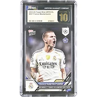 Carte de recrue de Franco Mastantuono, Real Madrid 2025-26 Topps Now UEFA CL, le plus jeune titulaire du Real Madrid CF en Ligue des champions de l'UEFA, n° 7, authentifiée CGC, état PRISTINE 10