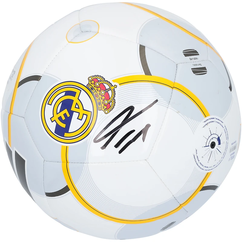 Ballon de football adidas gris/or autographié par Franco Mastantuono du Real Madrid
