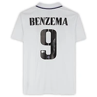 Maillot Adidas blanc dédicacé par Karim Benzema du Real Madrid 2022-23
